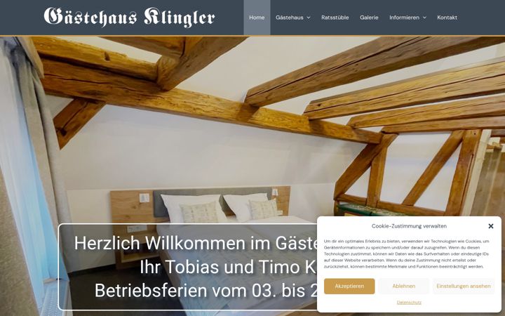 Screenshot of gaestehaus-klingler-besigheim.de