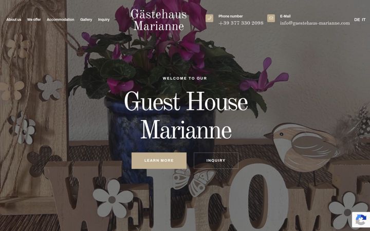Screenshot of gaestehaus-marianne.com