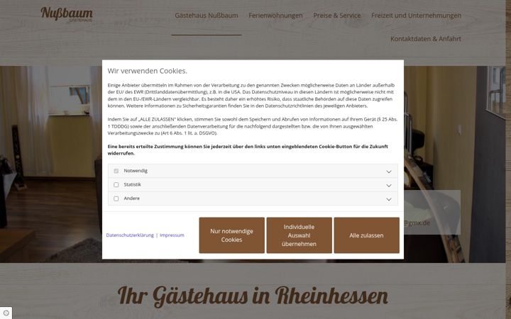 Screenshot of gaestehaus-nussbaum.de