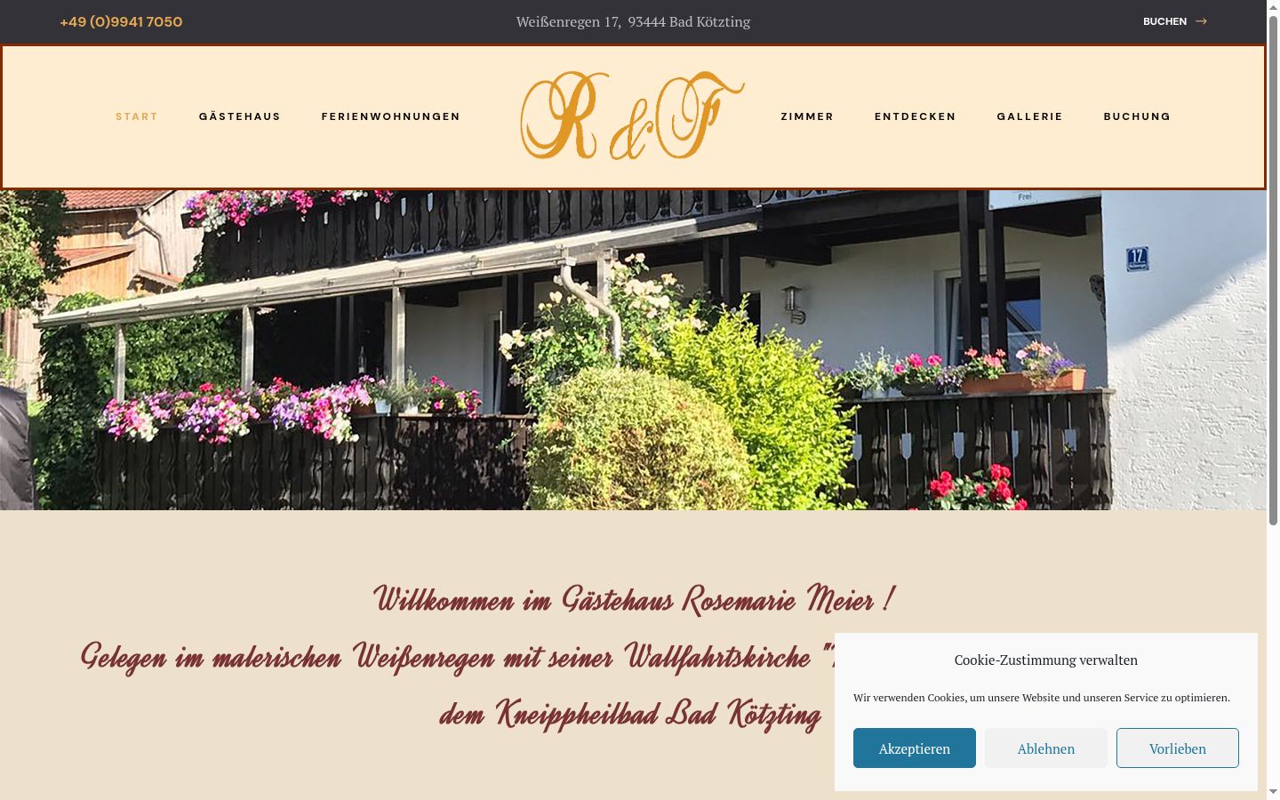 Screenshot van de toestemmingsbanner zoals getoond vóór enige interactie