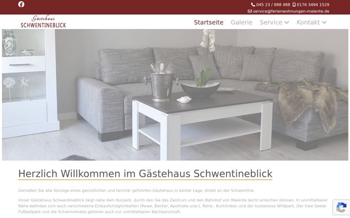 Screenshot of gaestehaus-schwentineblick.de