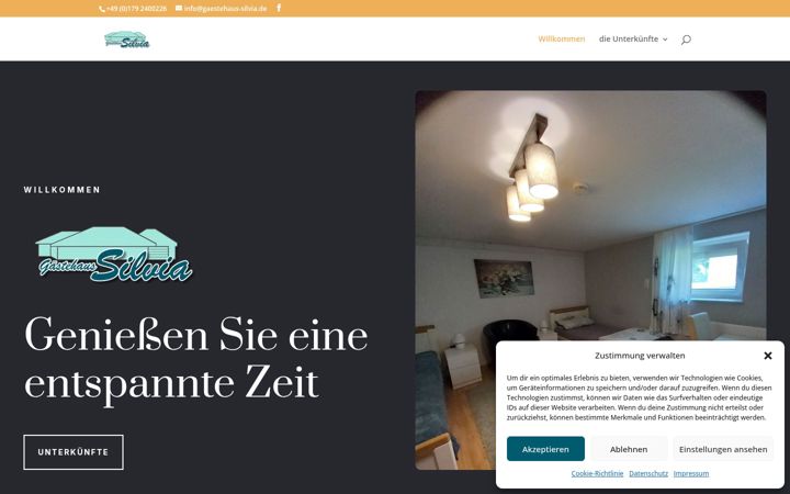 Screenshot of gaestehaus-silvia.de