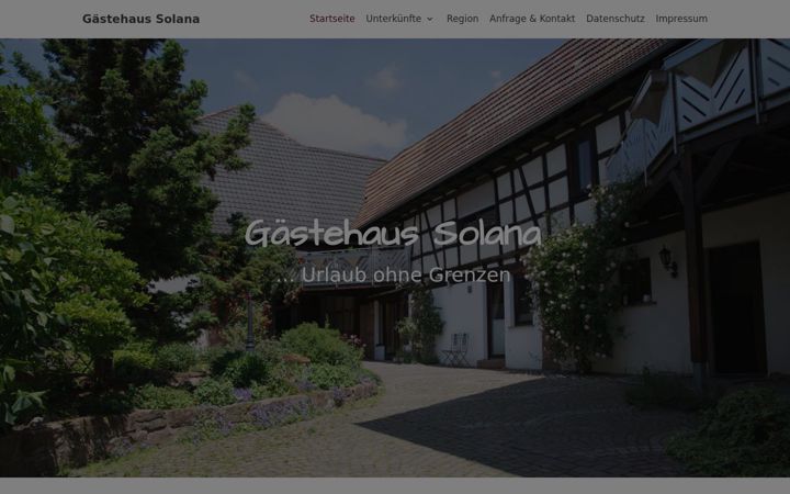 Screenshot of gaestehaus-solana.de