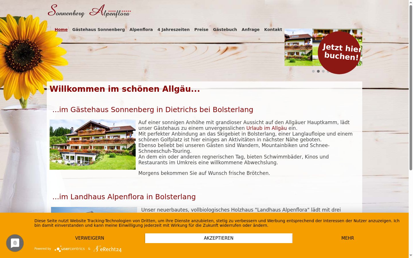 Screenshot van de toestemmingsbanner zoals getoond vóór enige interactie