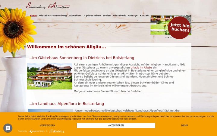 Screenshot van gaestehaus-sonnenberg.de