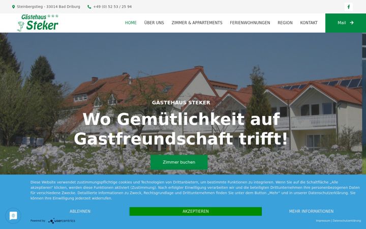 Screenshot of gaestehaus-steker.de