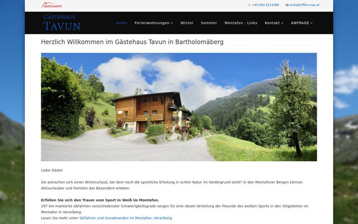 Screenshot of gaestehaus-tavun.at
