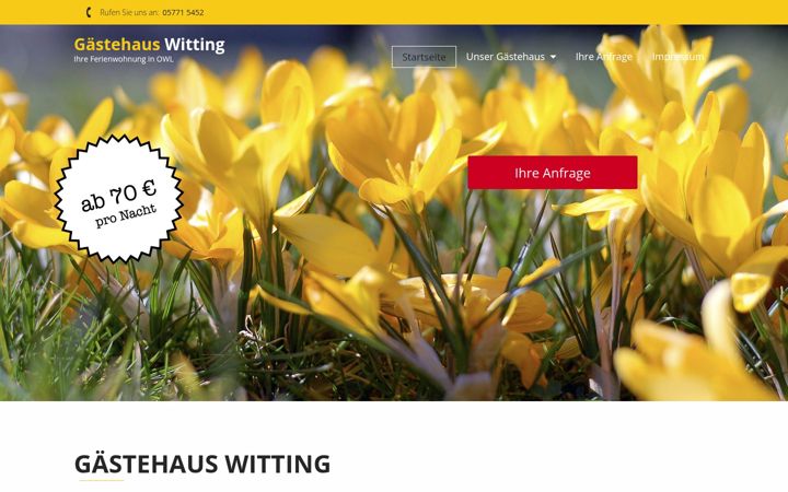 Screenshot of gaestehaus-witting.de