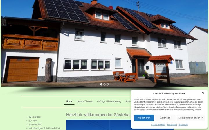 Screenshot of gaestehauschristina.de