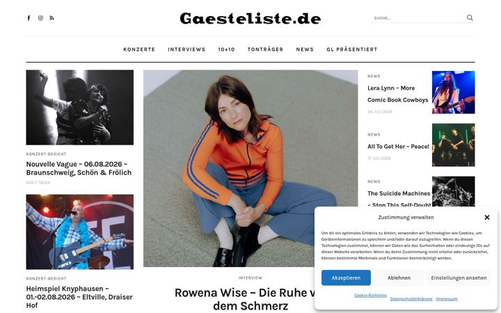 Screenshot of gaesteliste.de