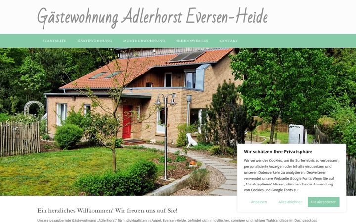 Screenshot of gaestewohnung-adlerhorst.de