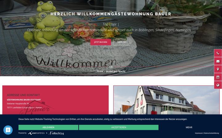 Screenshot of gaestewohnung-bauer-stuttgart.de