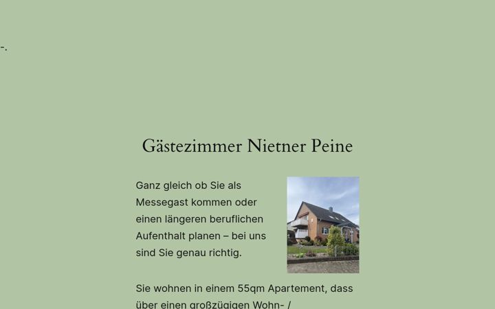Screenshot of gaestezimmer-peine.de