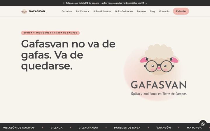 Screenshot of gafasvan.com