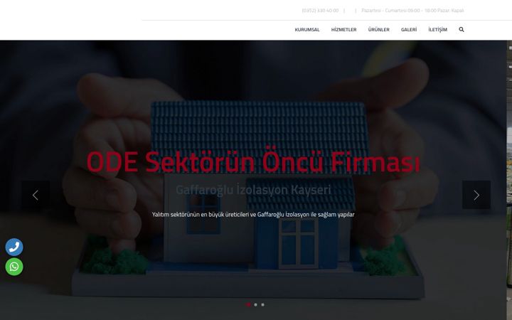 Screenshot of gaffarogluizolasyon.com