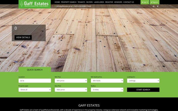 Screenshot of gaffestates.co.uk