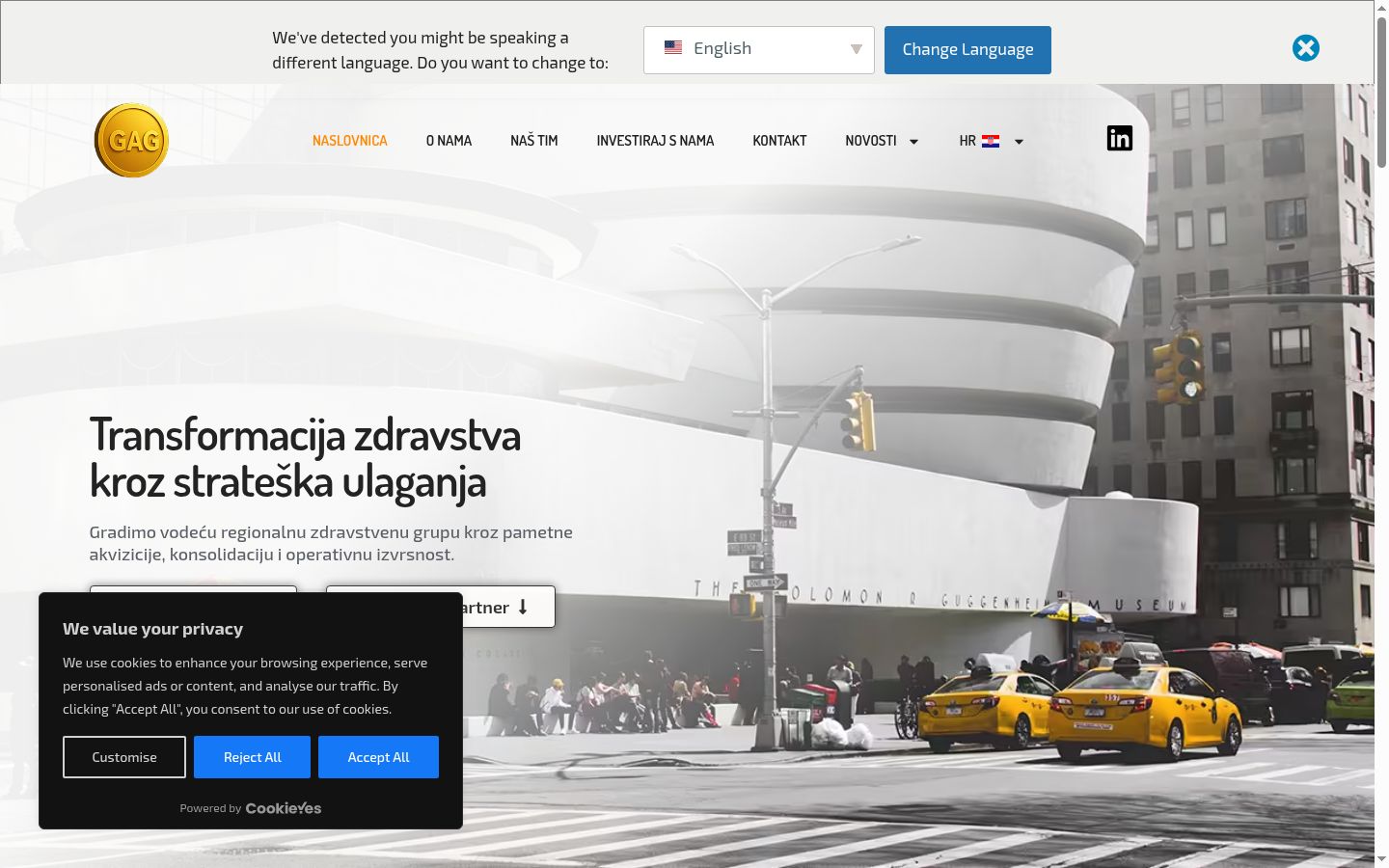 Zrzut ekranu banera zgody wyświetlanego przed jakąkolwiek interakcją