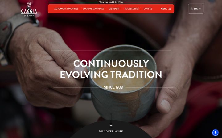 Screenshot of gaggia.com