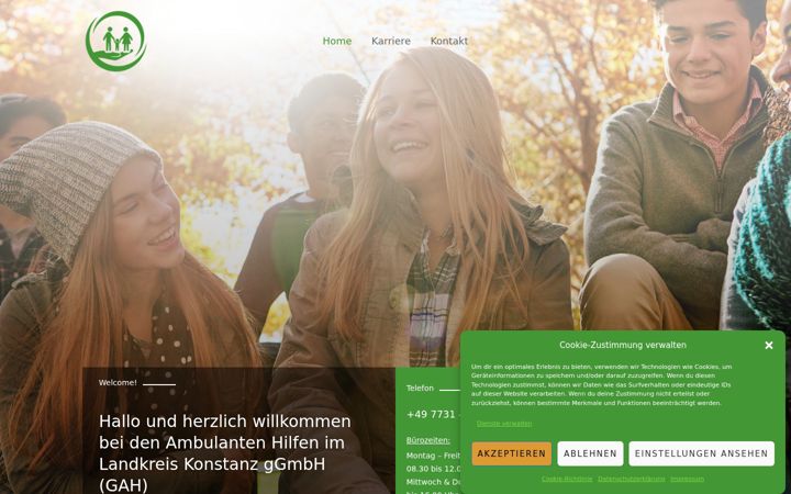 Screenshot of gah-jugendhilfe.de