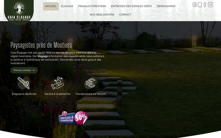 Screenshot of gaia-elagage.fr