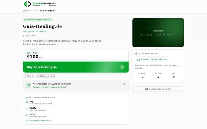 Screenshot of gaia-healing.de