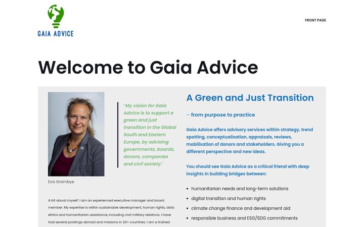 Screenshot of gaiaadvice.dk