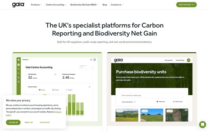 Screenshot of gaiacompany.io