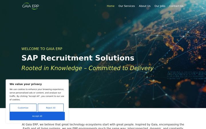 Screenshot of gaiaerp.com