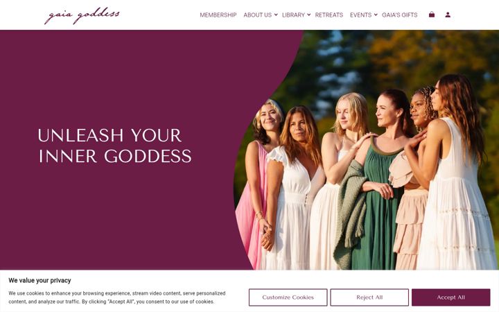 Screenshot of gaiagoddesslifestyle.com