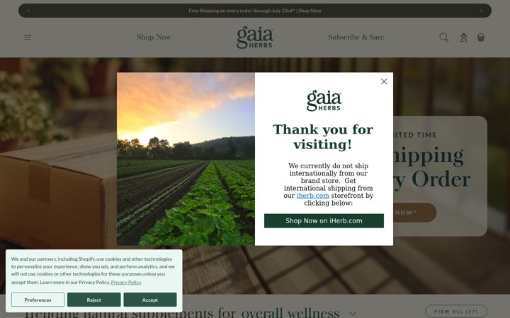 Screenshot of gaiaherbs.com