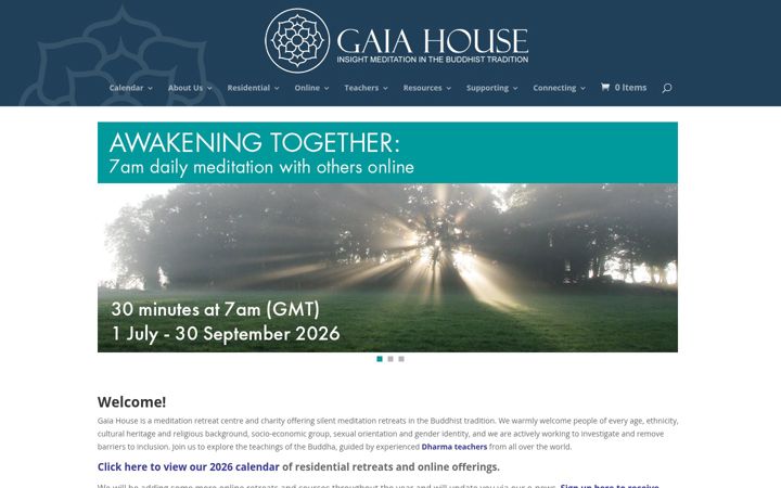 Screenshot of gaiahouse.co.uk