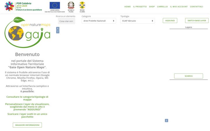 Screenshot of gaiaopennaturemaps.it