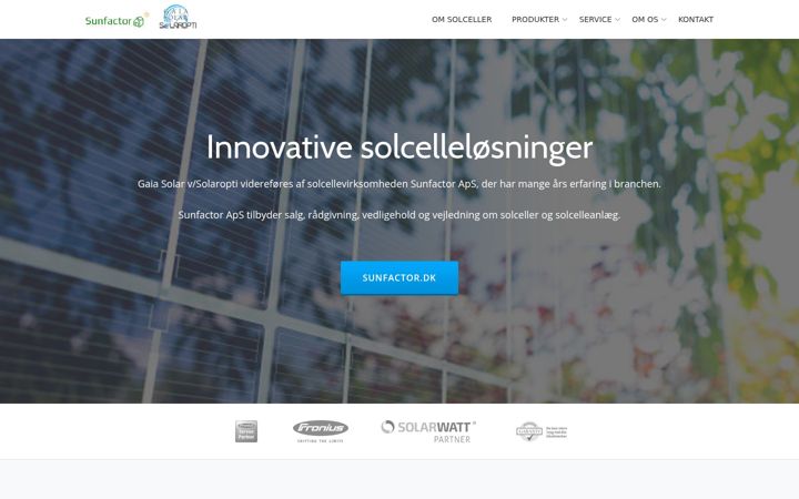 Screenshot of gaiasolar.dk