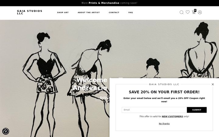 Screenshot of gaiastudiosart.com
