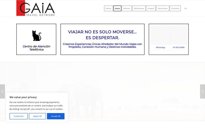 Screenshot of gaiatravelnetwork.com