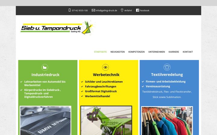 Screenshot of gailing-druck.de