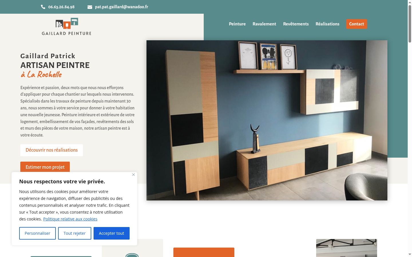 Capture d'écran de la bannière de consentement affichée avant toute interaction