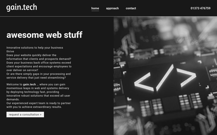 Screenshot of gain.tech