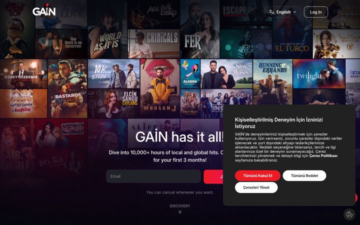 Screenshot of gain.tv