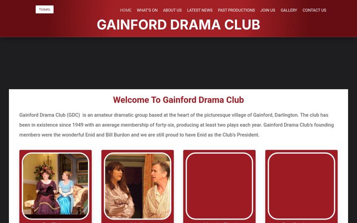 Screenshot of gainforddramaclub.co.uk