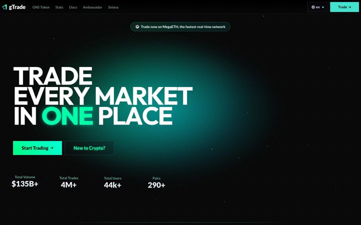 Screenshot of gains.trade
