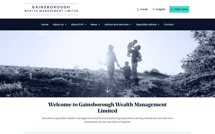 Snímek obrazovky gainsboroughwealthmanagement.co.uk
