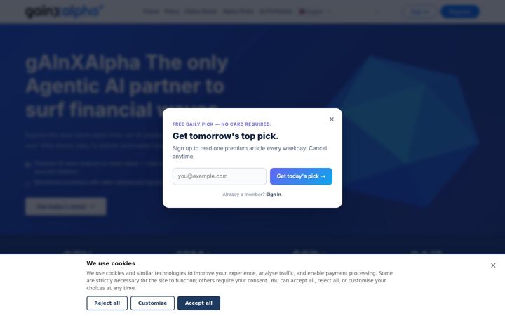Screenshot of gainxalpha.com