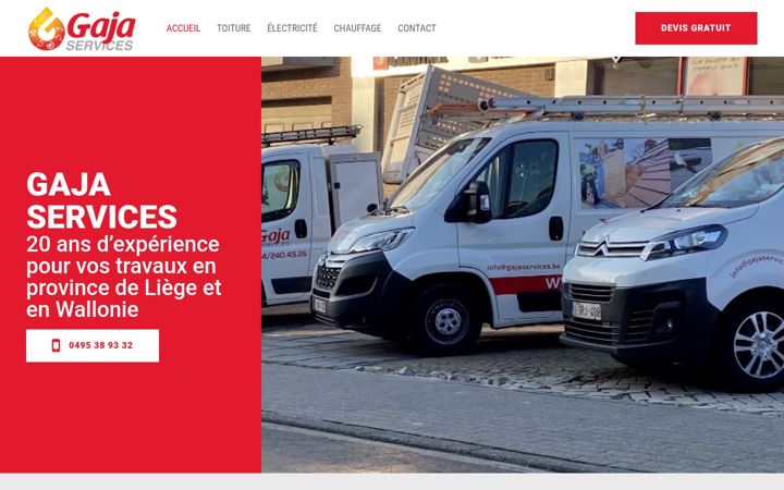 Screenshot of gajaservices.be