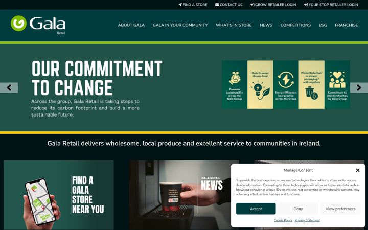 Screenshot of gala.ie