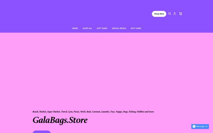 Screenshot of galabags.store