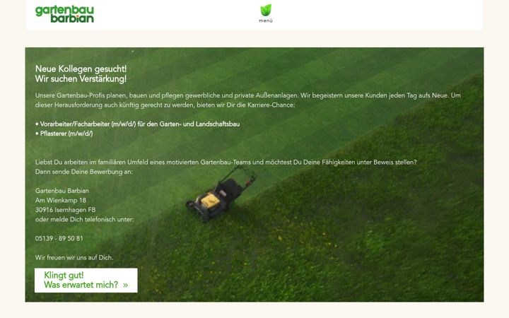 Screenshot of galabau-barbian.de