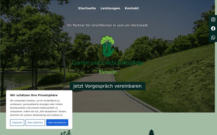 Screenshot of galabau-bleistein.de