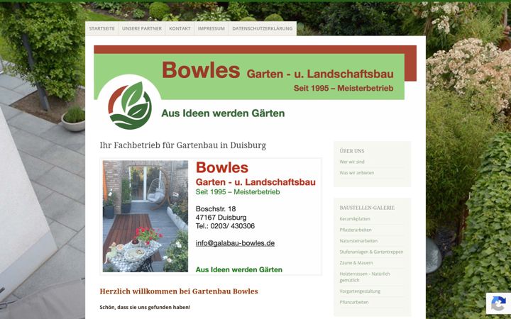 Screenshot of galabau-bowles.de