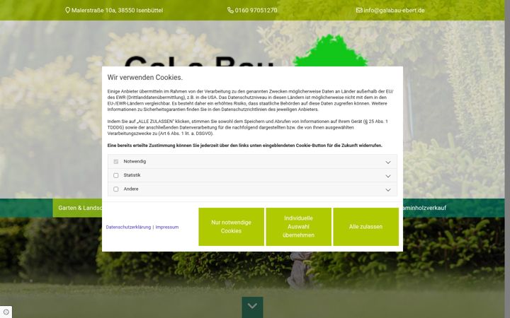 Screenshot of galabau-ebert.de